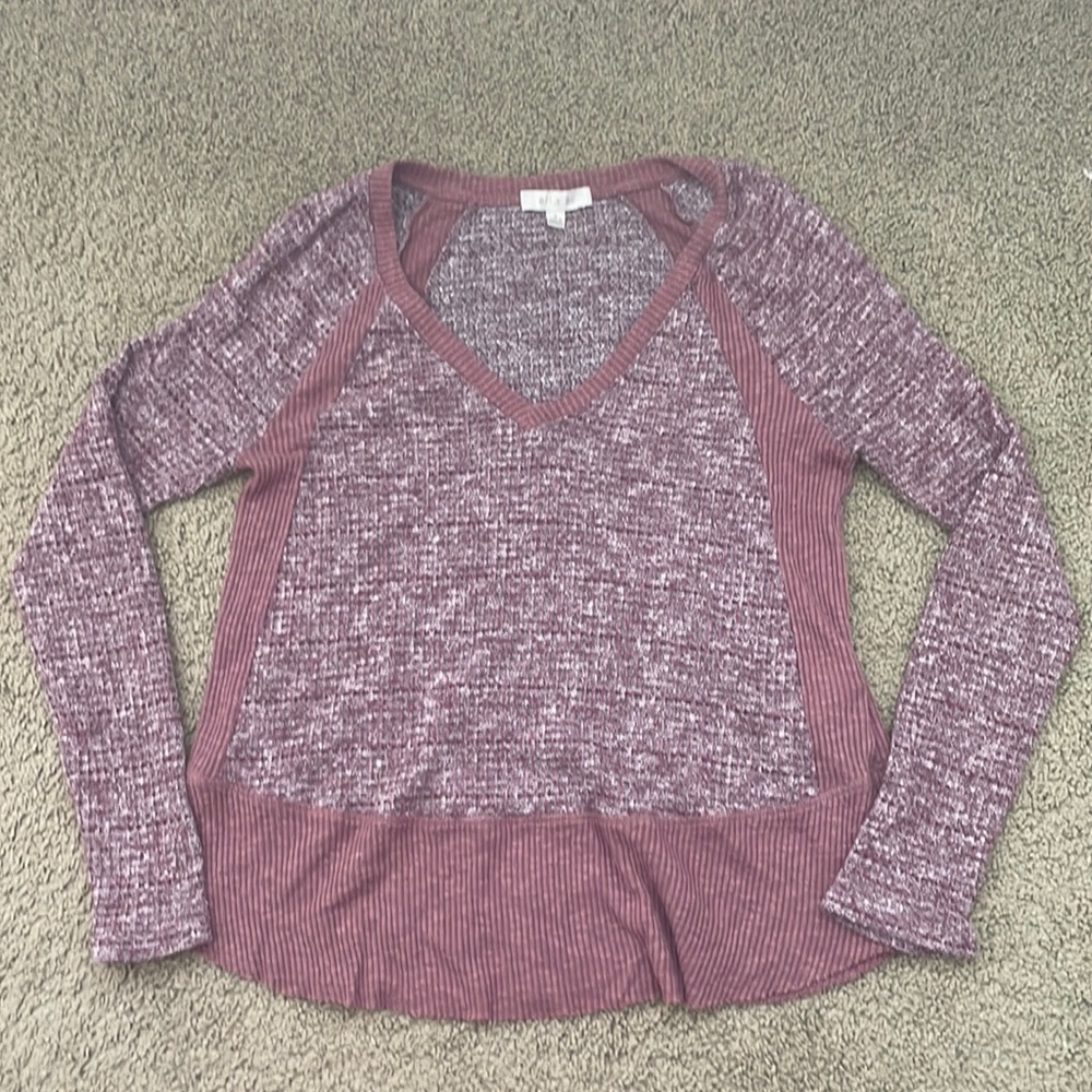 Anthropology Eri + Ali Women's Purple Striped
Long Sleeve Knit Sweater Size S